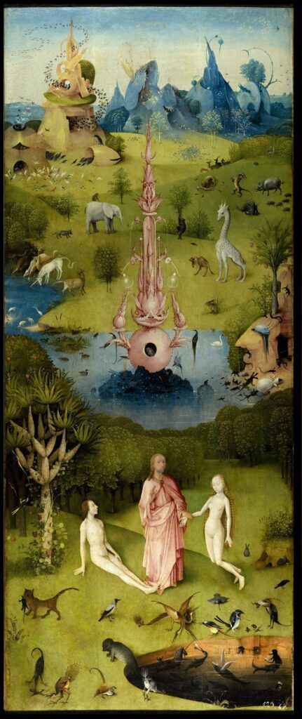 Bosch - Le jardin des délices, panneau gauche du triptyque, 1503 ou 1504, Musée du Prado