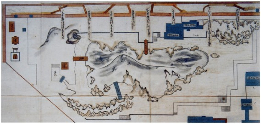 Plan du palais Sentô gosho dû à Kobori Enshū